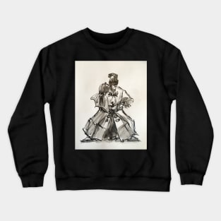 Gyoji - Ink wash painting of a Sumo Referee on vintage 11x14" paper Crewneck Sweatshirt